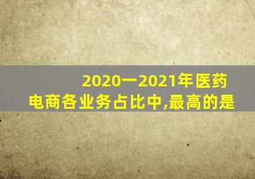2020一2021年医药电商各业务占比中,最高的是