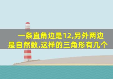 一条直角边是12,另外两边是自然数,这样的三角形有几个