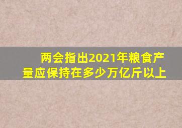 两会指出2021年粮食产量应保持在多少万亿斤以上