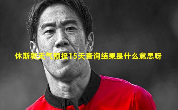 休斯敦天气预报15天查询结果是什么意思呀
