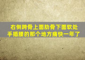 右侧跨骨上面肋骨下面软处手插腰的那个地方痛快一年了