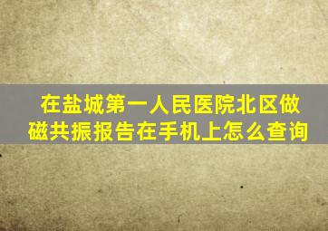 在盐城第一人民医院北区做磁共振报告在手机上怎么查询