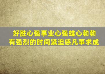 好胜心强事业心强雄心勃勃有强烈的时间紧迫感凡事求成