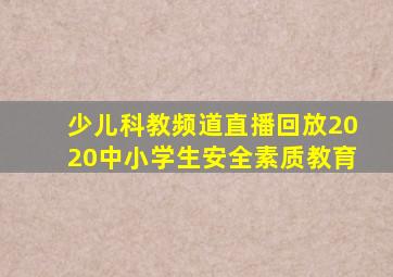 少儿科教频道直播回放2020中小学生安全素质教育