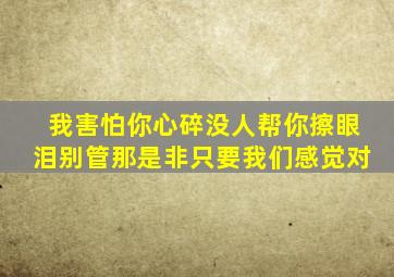 我害怕你心碎没人帮你擦眼泪别管那是非只要我们感觉对
