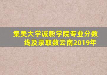 集美大学诚毅学院专业分数线及录取数云南2019年